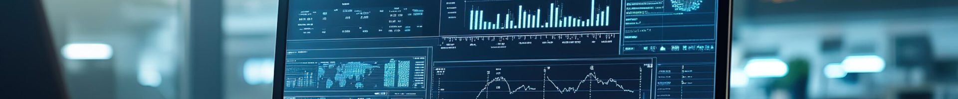 In this scene, a computer monitor displays a variety of graphs and charts. The scene involves technology and data analysis. --ar 25:9 --v 6.1 Job ID: d6cb8798-b1ae-4727-80b0-1a8fabf82ada